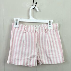 Sal & Pimenta pink striped shorts girls heart pocket cotton blend size 6